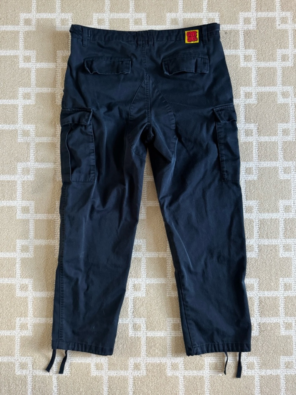 Empyre Black Cargo Pants Utility Skate Adjustable Waist Drawstring Hem 32 - Picture 4 of 11
